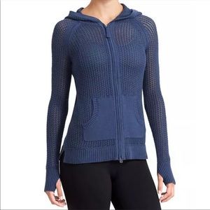 Athleta Sunscape Navy Open Weave Hoodie